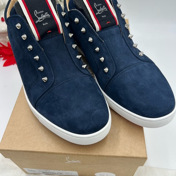 Christian Louboutin Other - Christian Louboutin Men's F. A. V.  Fique Navy Studded Sneakers